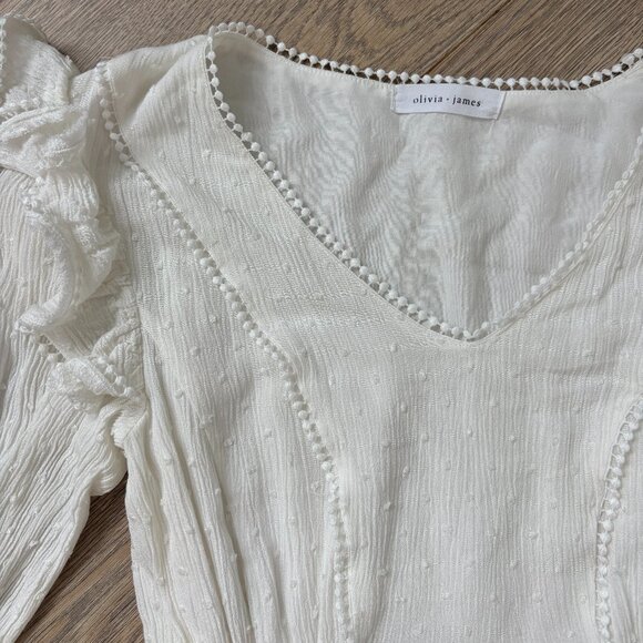 Olivia + James White Longsleeve Mini Dress - Picture 2 of 5